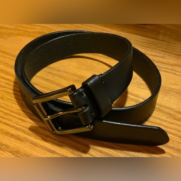 El Portal Men’s Black Italian Leather Belt, Dress/Business; Size M (Approx. 39”) - Picture 4 of 12